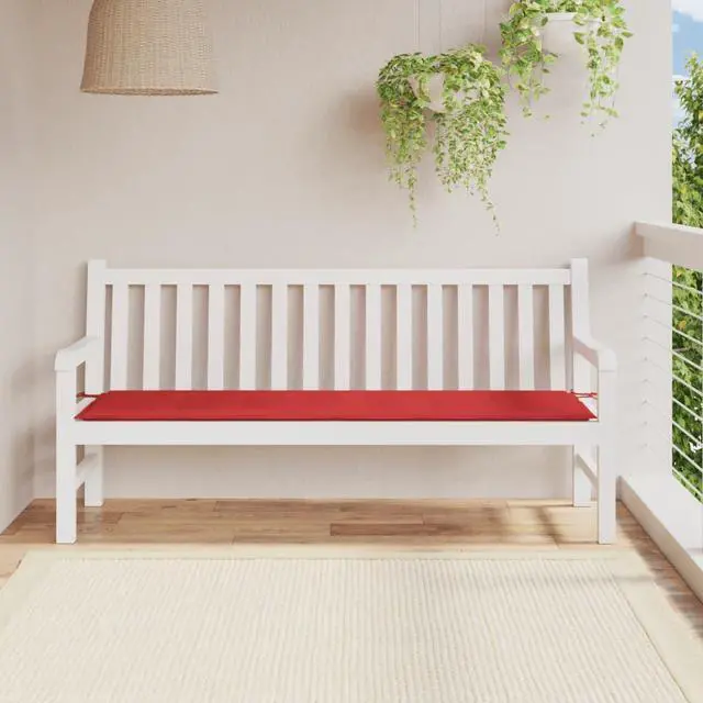 Alt view image 11 of 12 - vidaXL Bench Cushion Water Repellent Garden Seat Cushion Red Oxford Fabric