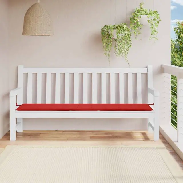 Alt view image 17 of 18 - vidaXL Garden Bench Cushion Red 200x50x4 cm Oxford Fabric
