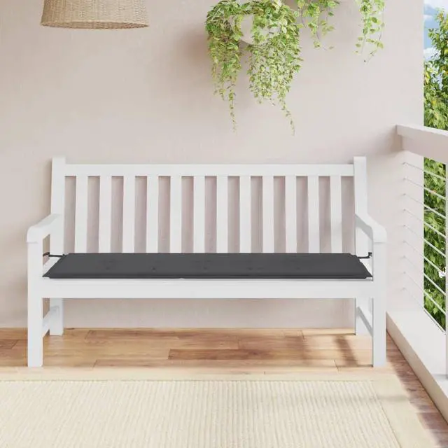 Alt view image 11 of 12 - vidaXL Bench Cushion Water Repellent Garden Cushion Anthracite Oxford Fabric