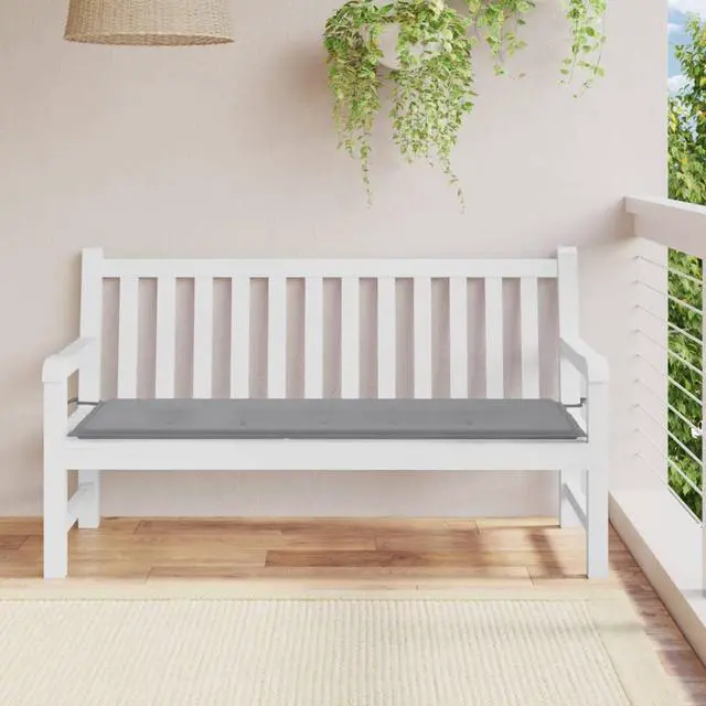 Alt view image 11 of 12 - vidaXL Garden Bench Cushion Grey 150x50x4 cm Oxford Fabric