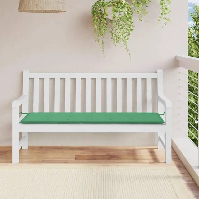 Alt view image 11 of 12 - vidaXL Bench Cushion Water Repellent Garden Seat Cushion Green Oxford Fabric