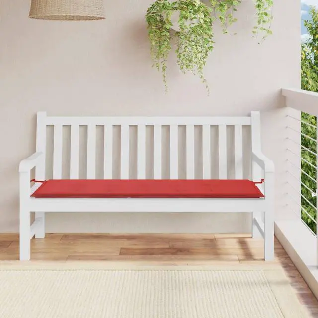 Alt view image 10 of 11 - vidaXL Bench Cushion Water Repellent Garden Seat Cushion Red Oxford Fabric