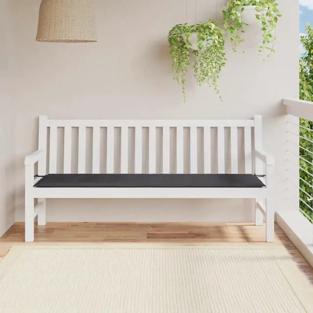 Alt view image 12 of 13 - vidaXL Bench Cushion Water Repellent Garden Cushion Anthracite Oxford Fabric