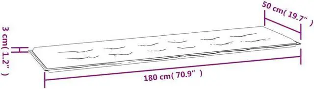 Alt view image 12 of 12 - vidaXL Bench Cushion Water Repellent Garden Seat Cushion Cream Oxford Fabric