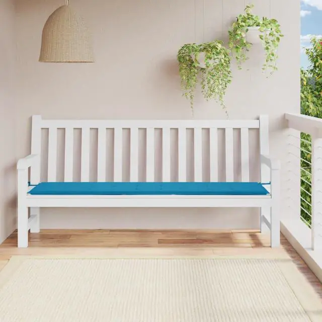 Alt view image 16 of 18 - vidaXL Bench Cushion Water Repellent Garden Seat Cushion Blue Oxford Fabric