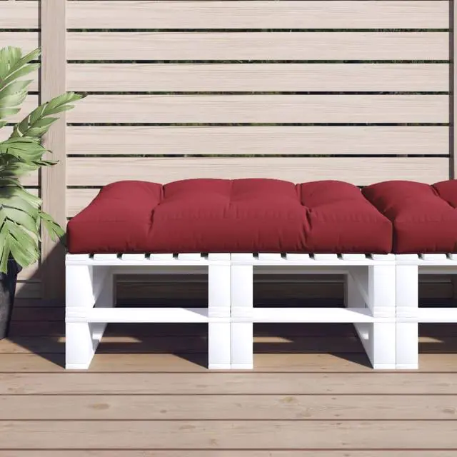 Alt view image 7 of 11 - vidaXL Chair Cushion Outdoor Pallet Seat Cushion Sofa Pad Wine Red Fabric