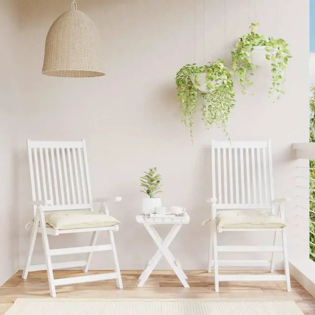 Alt view image 13 of 13 - vidaXL Chair Cushion 2 Pcs Outdoor Patio Seat Cushion Cream White Oxford Fabric