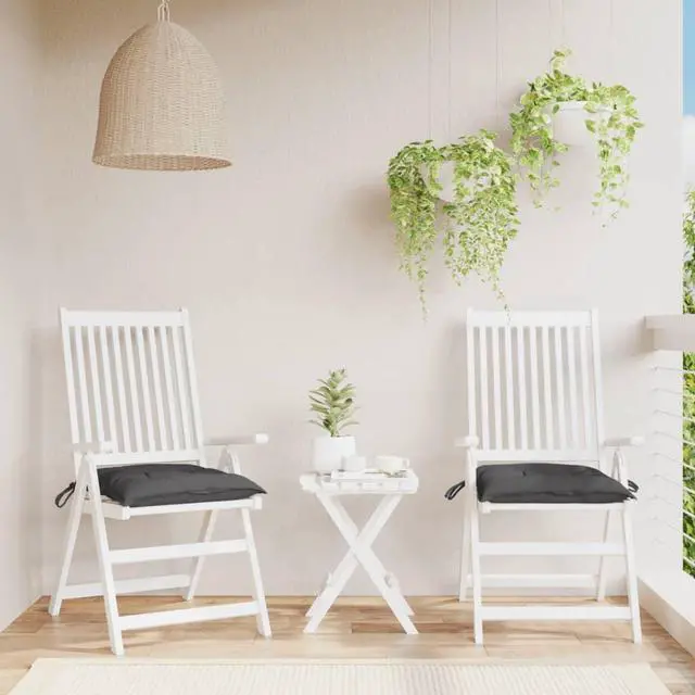Alt view image 12 of 12 - vidaXL Chair Cushion 2 Pcs Outdoor Patio Seat Cushion Anthracite Oxford Fabric