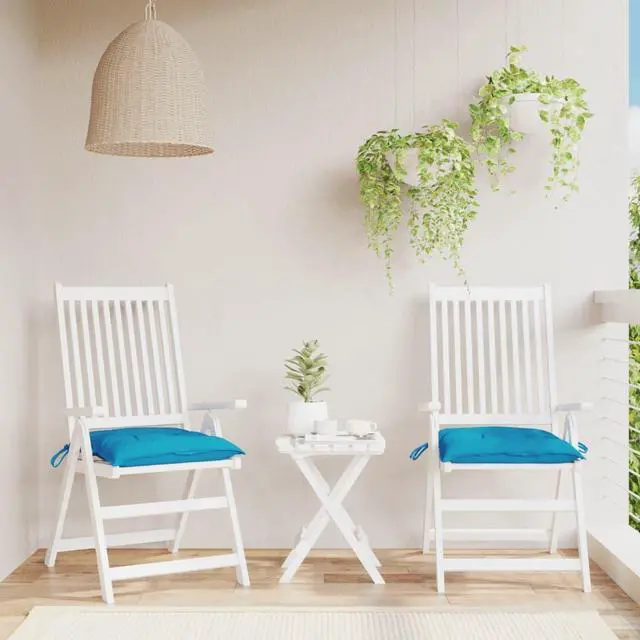 Alt view image 11 of 15 - vidaXL Chair Cushions 2 pcs Light Blue 19.7"x19.7"x2.8" Fabric
