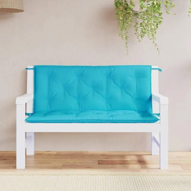 Main image of vidaXL Outdoor Cushion 2 Pcs Bench Cushion Bench Pillow Turquoise Oxford Fabric