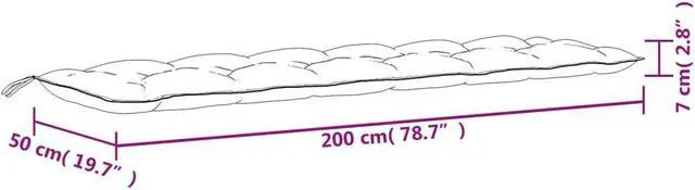 Alt view image 4 of 7 - vidaXL Indoor/Outdoor Bench Cushions 2 pcs, Patio Loveseat Cushions, Porch Swing Seat Cushions, Non-slip, Water-Repellent, Breathable, Resilient, Blue 78.7"x19.7"x2.8" Oxford Fabric