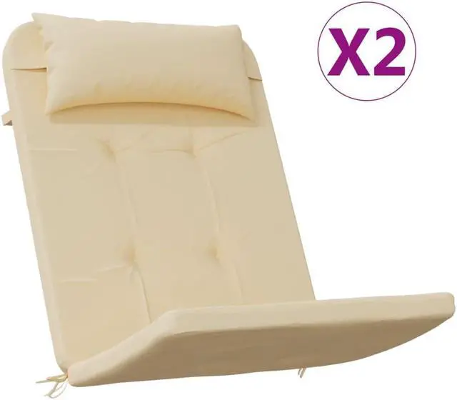 Alt view image 2 of 7 - vidaXL Adirondack Chair Cushion 2 Pcs Outdoor Seat Cushion Beige Oxford Fabric
