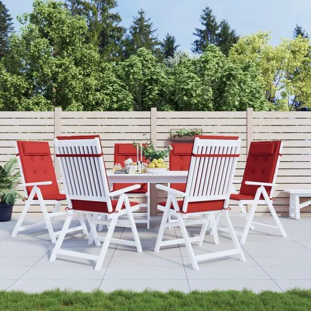 Main image of vidaXL Chair Cushion 6 Pcs Backrest Pillow Patio Cushion Red Oxford Fabric
