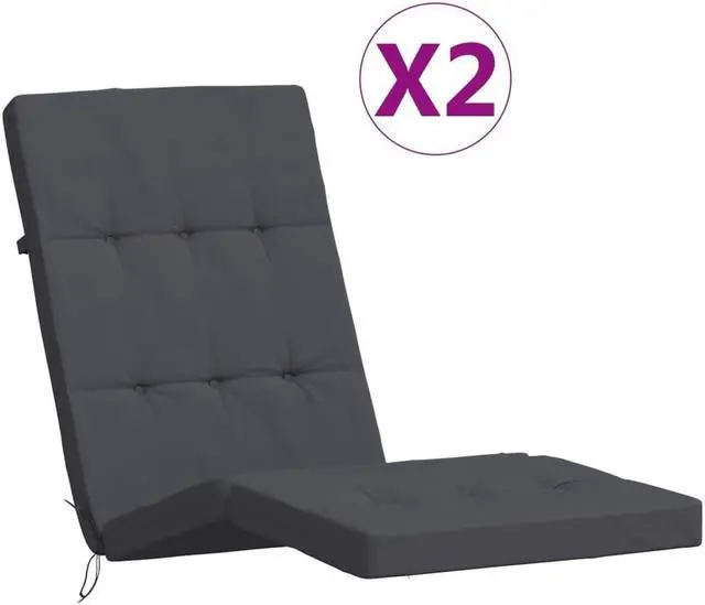 Alt view image 2 of 6 - vidaXL Outdoor Cushion 2 Pcs Outdoor Seat Cushion Anthracite Oxford Fabric