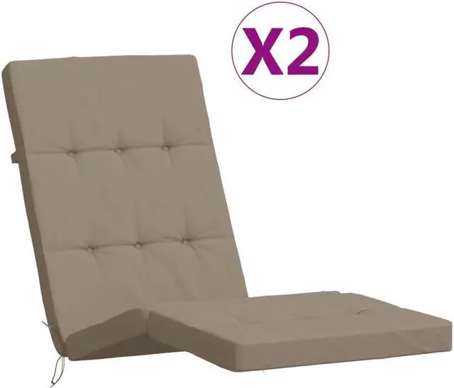 Alt view image 2 of 6 - vidaXL Outdoor Cushion 2 Pcs Lounge Pillow Patio Cushion Taupe Oxford Fabric