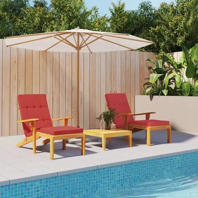 Main image of vidaXL Chair Cushion 2 Pcs Water Repellent Outdoor Cushion Red Oxford Fabric