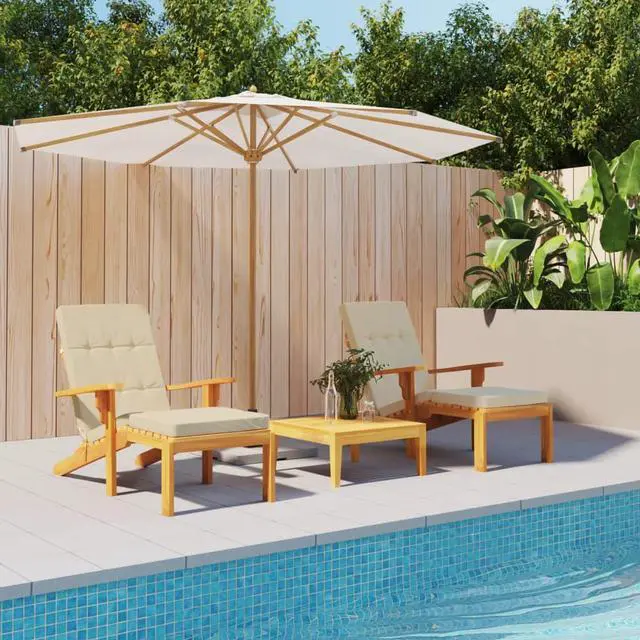 Main image of vidaXL Outdoor Cushion 2 Pcs Lounge Pillow Patio Cushion Beige Oxford Fabric