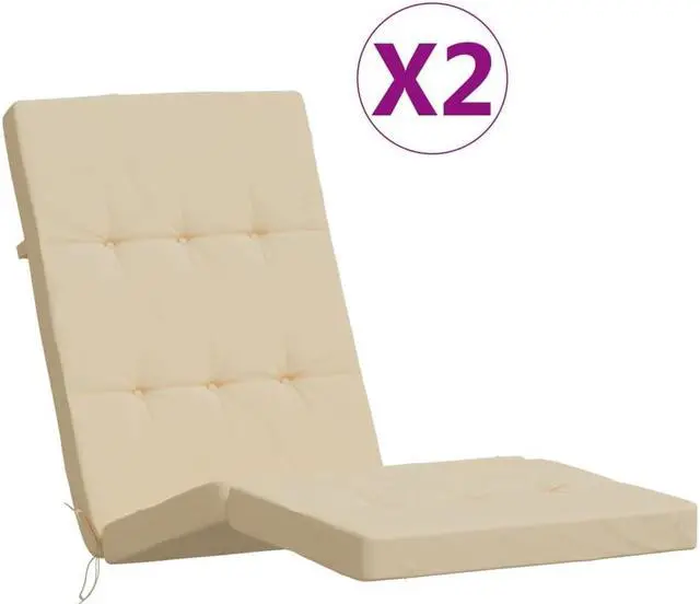 Alt view image 2 of 6 - vidaXL Outdoor Cushion 2 Pcs Lounge Pillow Patio Cushion Beige Oxford Fabric