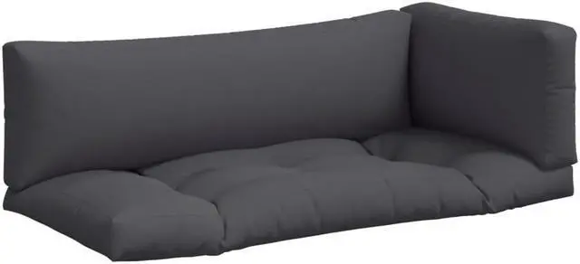 Alt view image 2 of 14 - vidaXL Chair Cushion 3 Pcs Outdoor Pallet Seat Cushion Sofa Pad Gray Fabric