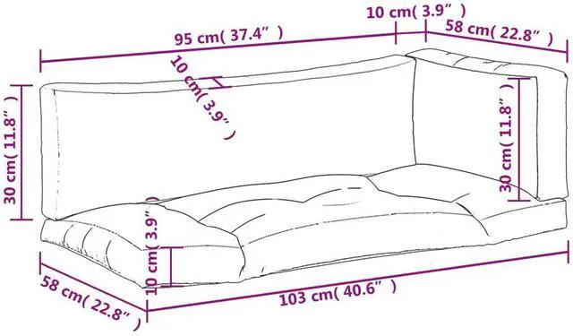 Alt view image 4 of 14 - vidaXL Chair Cushion 3 Pcs Outdoor Pallet Seat Cushion Sofa Pad Gray Fabric