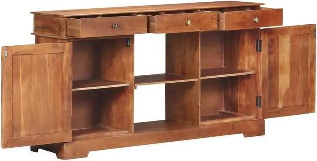 Alt view image 5 of 7 - vidaXL Sideboard Buffet Cabinet with Drawers for Living Room Solid Wood Acacia