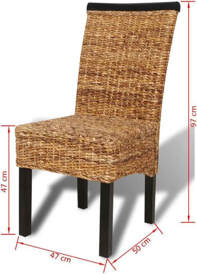 Alt view image 11 of 16 - vidaXL Dining Chairs 2 pcs Abaca and Solid Mango Wood