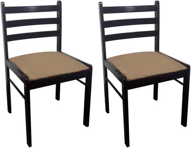 Alt view image 6 of 8 - vidaXL Dining Chairs 2 pcs Brown Solid Rubber Wood and Velvet
