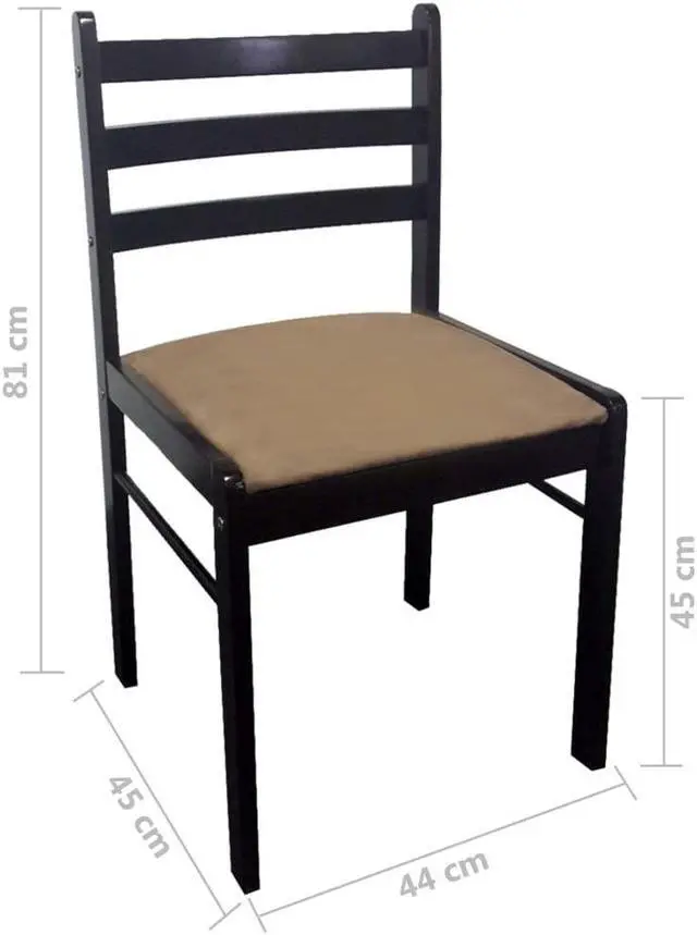 Alt view image 8 of 8 - vidaXL Dining Chairs 2 pcs Brown Solid Rubber Wood and Velvet