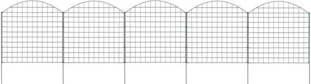 Alt view image 10 of 14 - vidaXL Arched Garden Fence Set Decorative Garden Fence Edging Panel Green