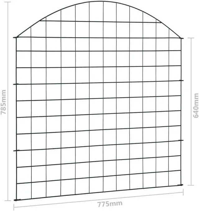 Alt view image 12 of 14 - vidaXL Arched Garden Fence Set Decorative Garden Fence Edging Panel Green