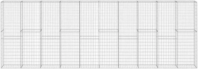 Alt view image 7 of 7 - vidaXL Gabion Wall Gabion Basket Post Gabion Wall with Covers Galvanized Steel