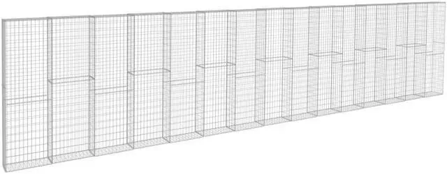 Alt view image 7 of 7 - vidaXL Gabion Wall with Covers Galvanized Steel 354.3" Retaining Gardens Cage