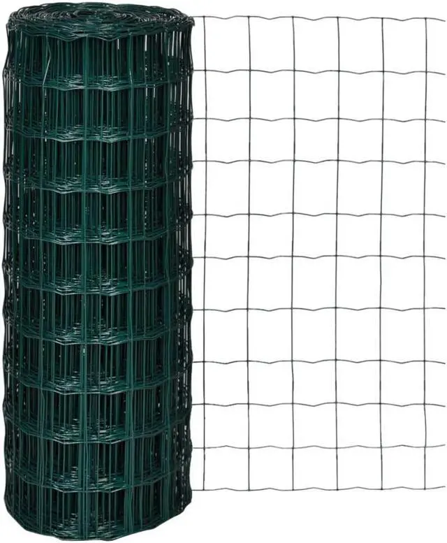 Alt view image 12 of 13 - vidaXL Fence Barrier Fence Metal Fence Wire Mesh Steel 32.8ft x 3.3ft Green