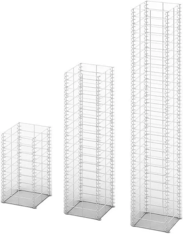 Alt view image 9 of 9 - vidaXL Gabion Basket Set Gabion Wall Cage Stone Wall 3 Piece Galvanized Wire
