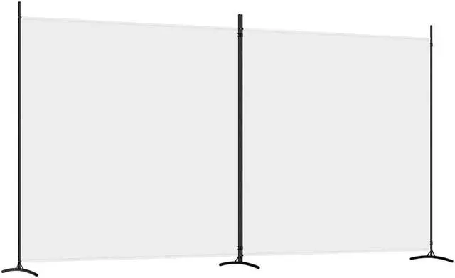 Alt view image 2 of 6 - vidaXL Room Divider Folding 2 Panel Room Divider Privacy Screen White Fabric