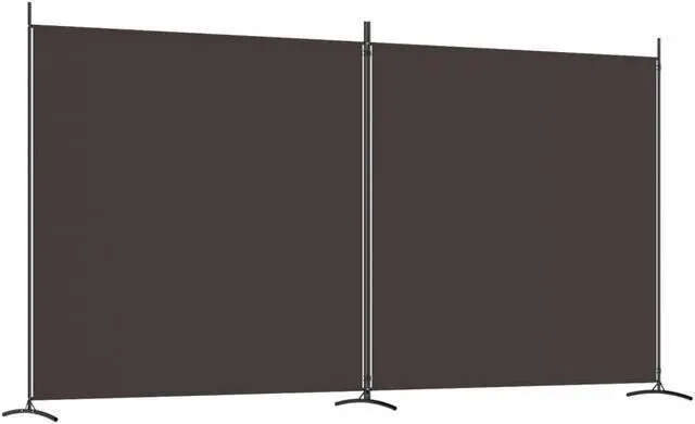 Alt view image 2 of 6 - vidaXL Room Divider Folding 2 Panel Room Divider Privacy Screen Brown Fabric