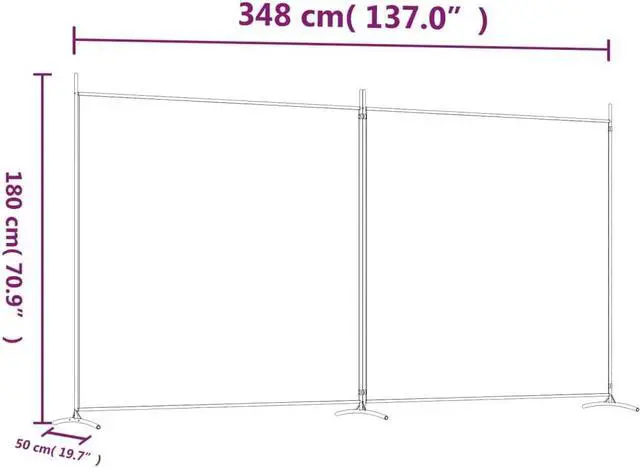 Alt view image 4 of 6 - vidaXL Room Divider Folding 2 Panel Room Divider Privacy Screen Brown Fabric
