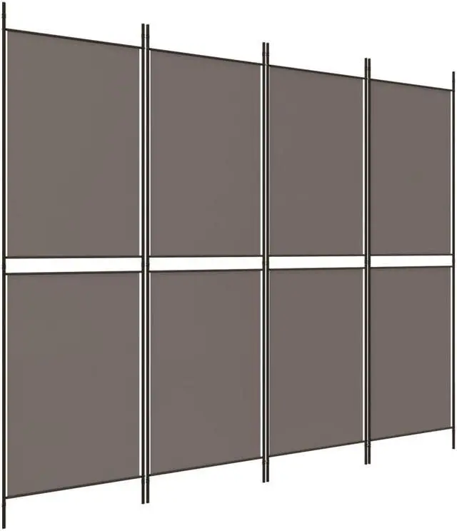 Alt view image 2 of 6 - vidaXL 4 Panel Room Divider Folding Partition Privacy Screen Anthracite Fabric