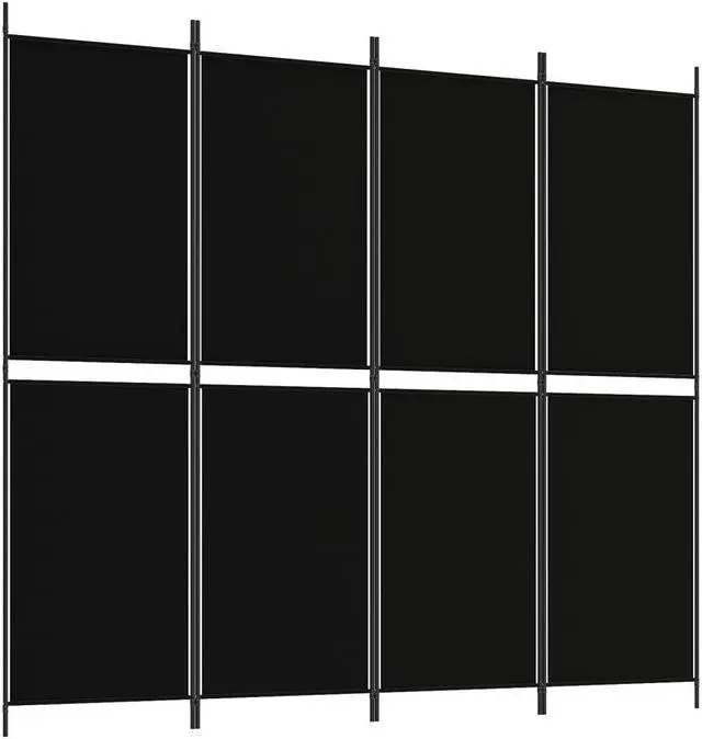Alt view image 6 of 10 - vidaXL 4 Panel Room Divider Folding Privacy Screen Room Partition Black Fabric