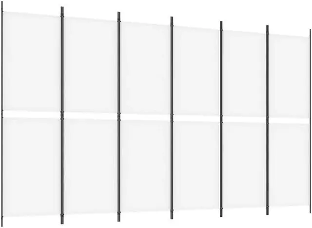 Alt view image 6 of 10 - vidaXL 6 Panel Room Divider Privacy Screen for Room Separation White Fabric
