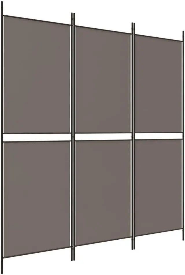Alt view image 2 of 6 - vidaXL Room Divider 3 Panel Room Divider Screen Wall Partition Anthracite Fabric