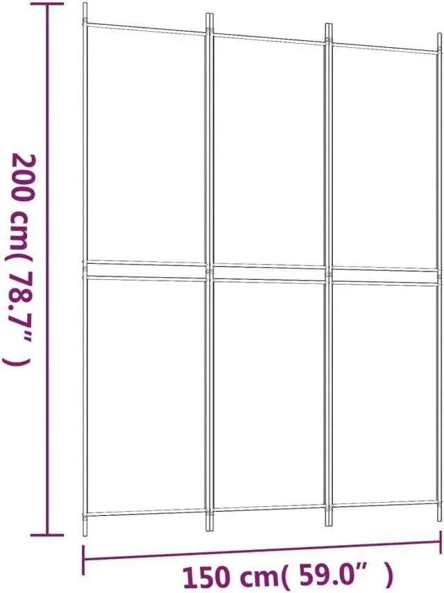 Alt view image 4 of 6 - vidaXL Room Divider 3 Panel Room Divider Screen Wall Partition Anthracite Fabric