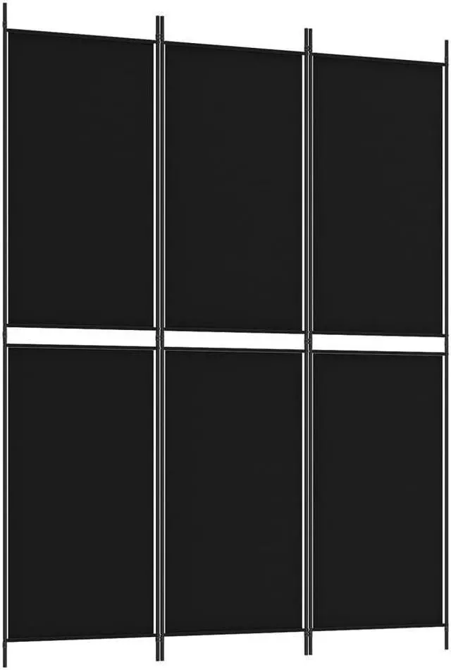 Alt view image 2 of 6 - vidaXL Room Divider 3 Panel Room Divider Screen Wall Partition Black Fabric