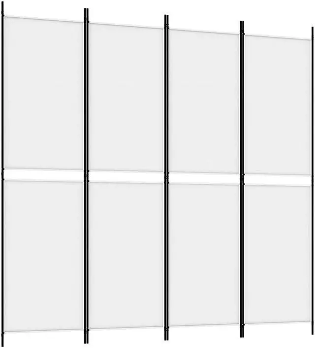 Alt view image 2 of 6 - vidaXL Room Divider 4 Panel Room Divider Screen Wall Partition White Fabric