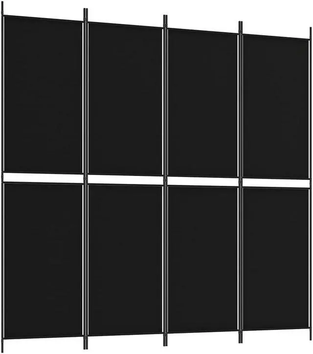 Alt view image 2 of 6 - vidaXL Room Divider 4 Panel Room Divider Screen Wall Partition Black Fabric