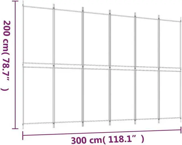 Alt view image 4 of 6 - vidaXL Room Divider 6 Panel Room Divider Screen Wall Partition Black Fabric
