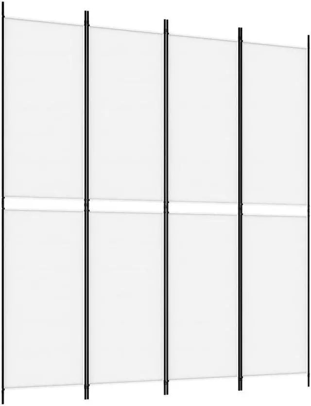 Alt view image 2 of 6 - vidaXL Room Divider 4 Panel Room Divider Screen Wall Partition White Fabric