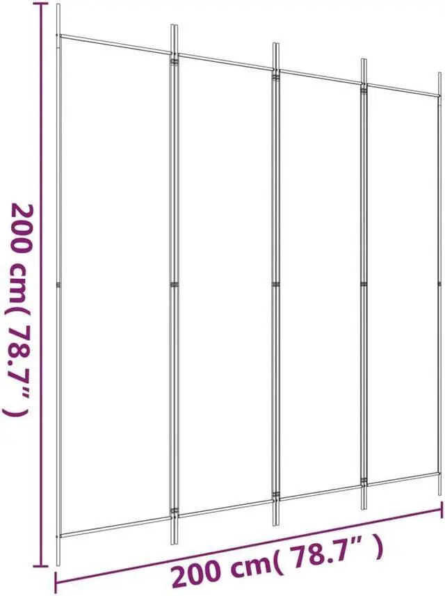 Alt view image 8 of 10 - vidaXL 4 Panel Room Divider Folding Privacy Screen Room Partition Brown Fabric