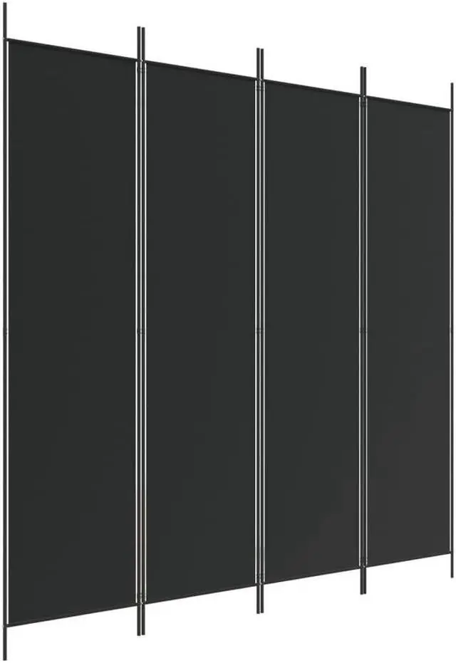 Alt view image 6 of 10 - vidaXL 4 Panel Room Divider Folding Privacy Screen Room Partition Black Fabric