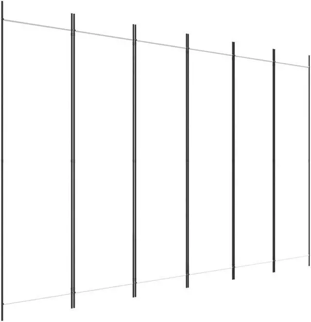 Alt view image 6 of 10 - vidaXL 6 Panel Room Divider Privacy Screen for Room Separation White Fabric